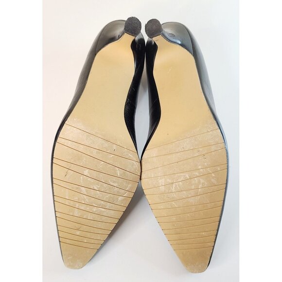 Karen Scott Womens Size 8 Black Leather Heels 2.5" Pumps W/ Scuffs & Wear - Picture 10 of 10
